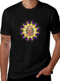 Meditating Sloth Mandala T-Shirt - Black