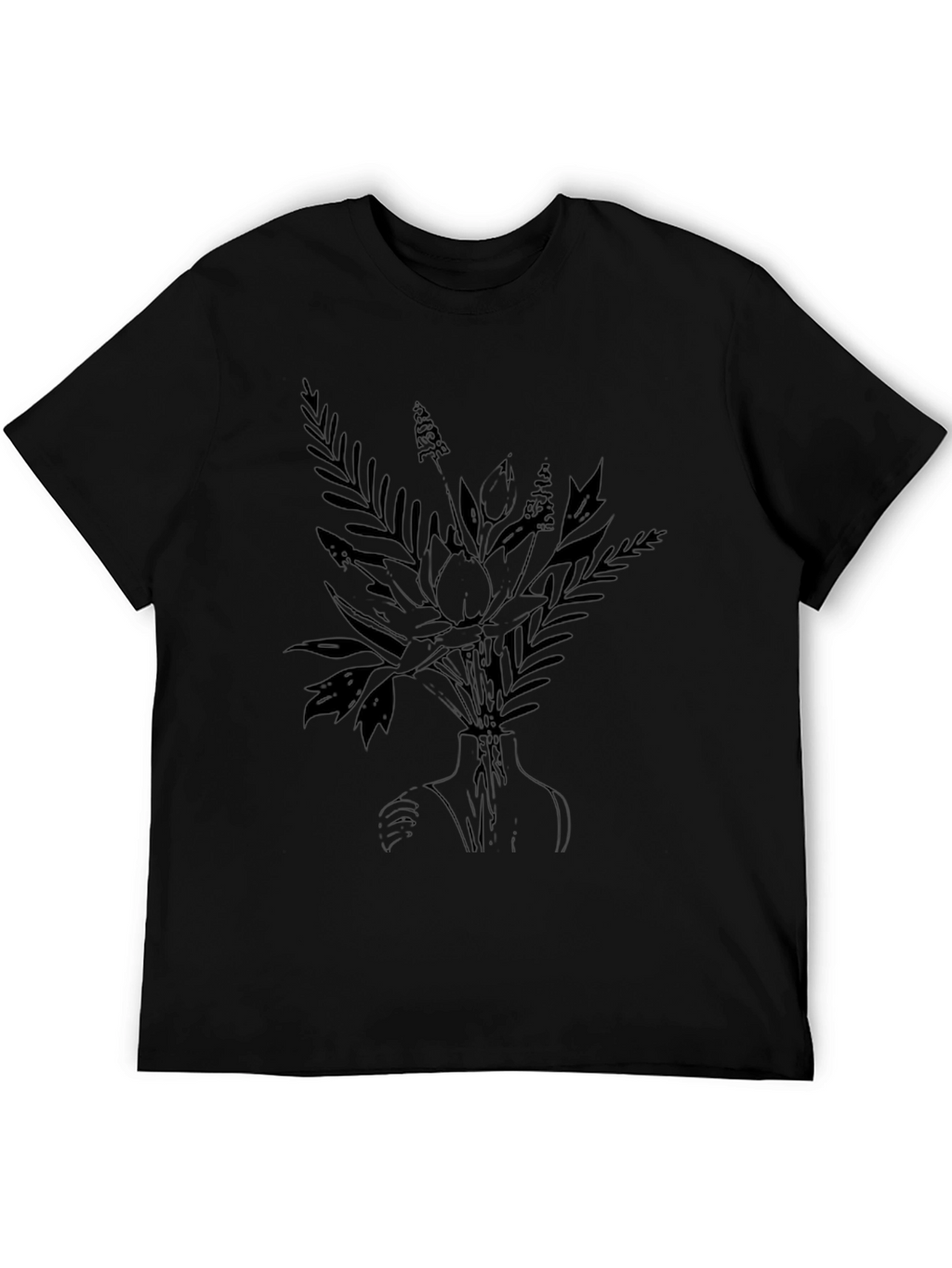 Elegant Black Floral Print T-Shirt for Men