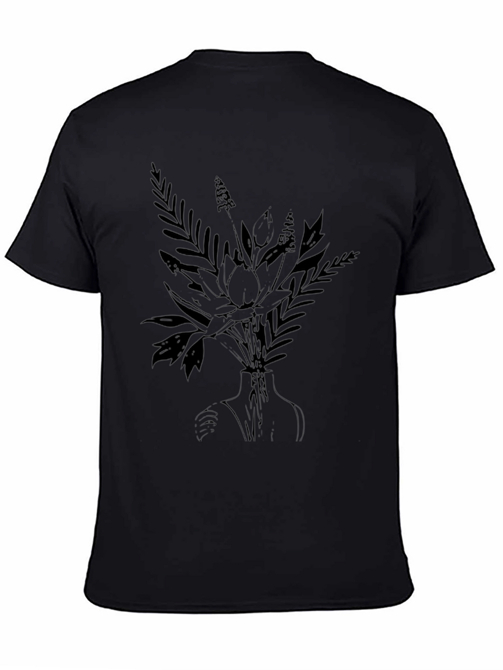 Elegant Black Floral Print T-Shirt for Men