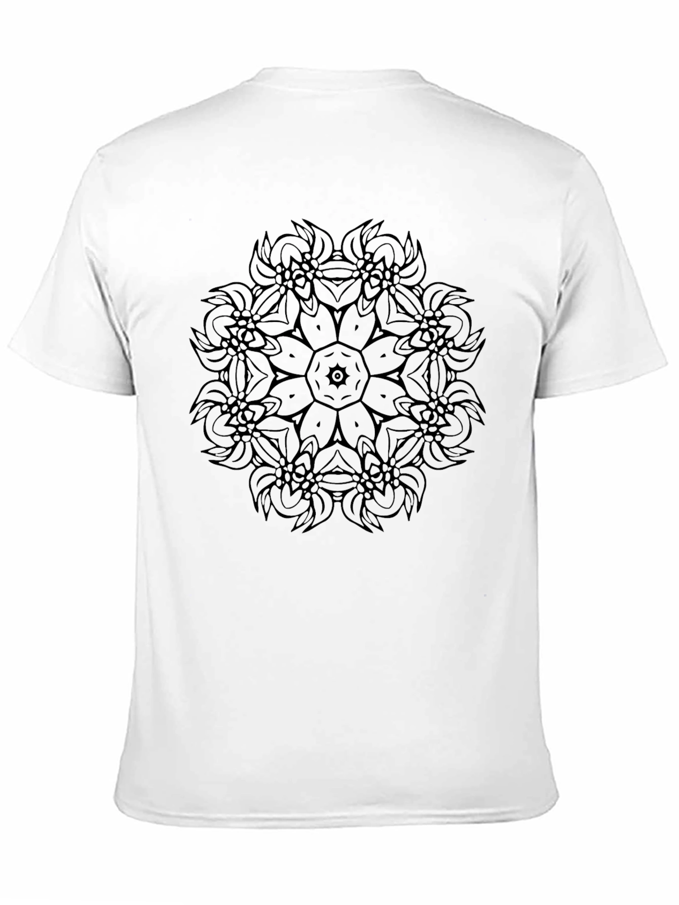 Black Mandala Graphic Tee - Mens Casual T-Shirt
