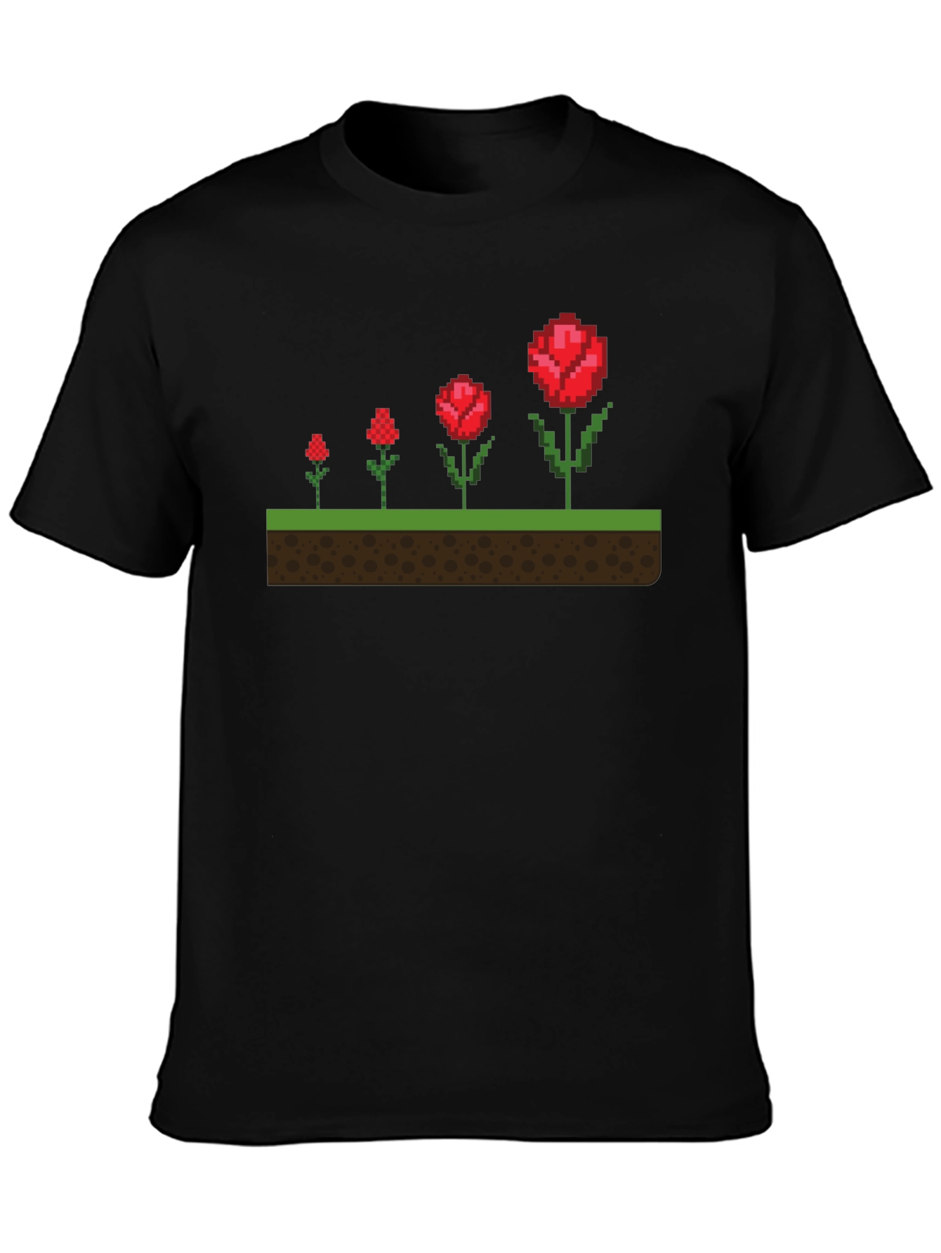 Pixel Rose Evolution Black T-Shirt