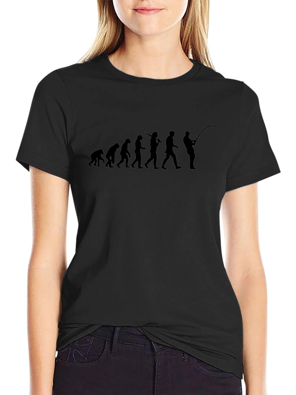 Evolution of Fishing T-Shirt - Black