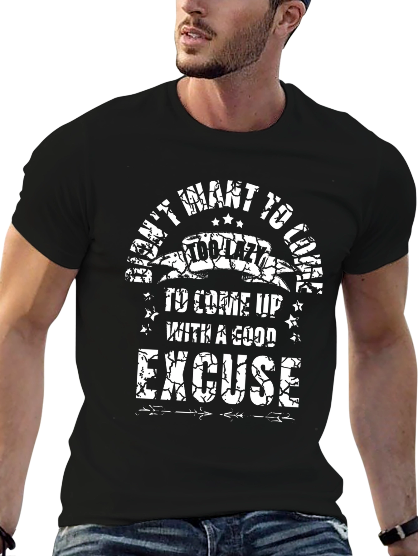Funny Too Lazy Excuse T-Shirt - Mens Graphic Tee