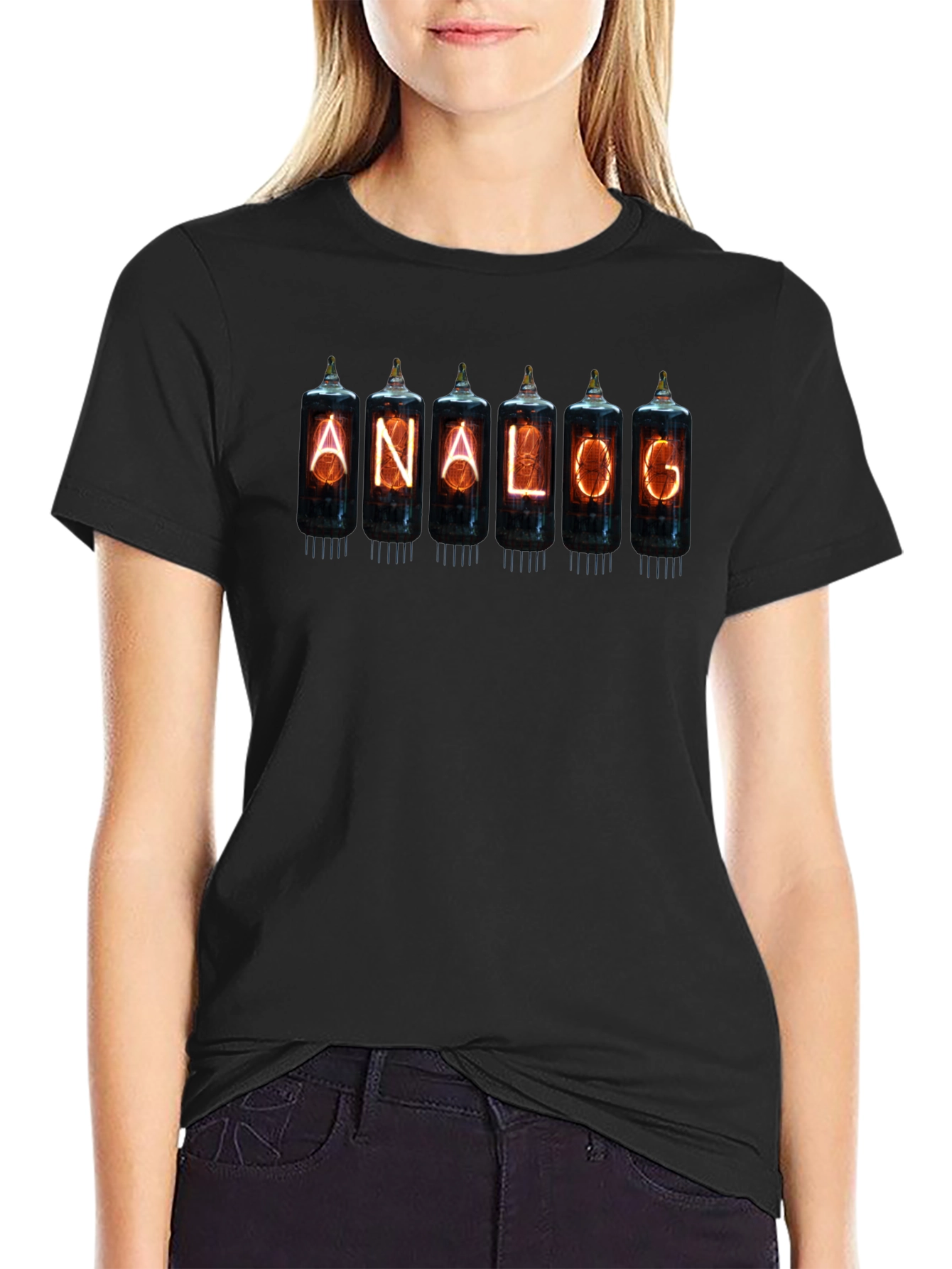 Analog Nixie Tube T-Shirt - Black