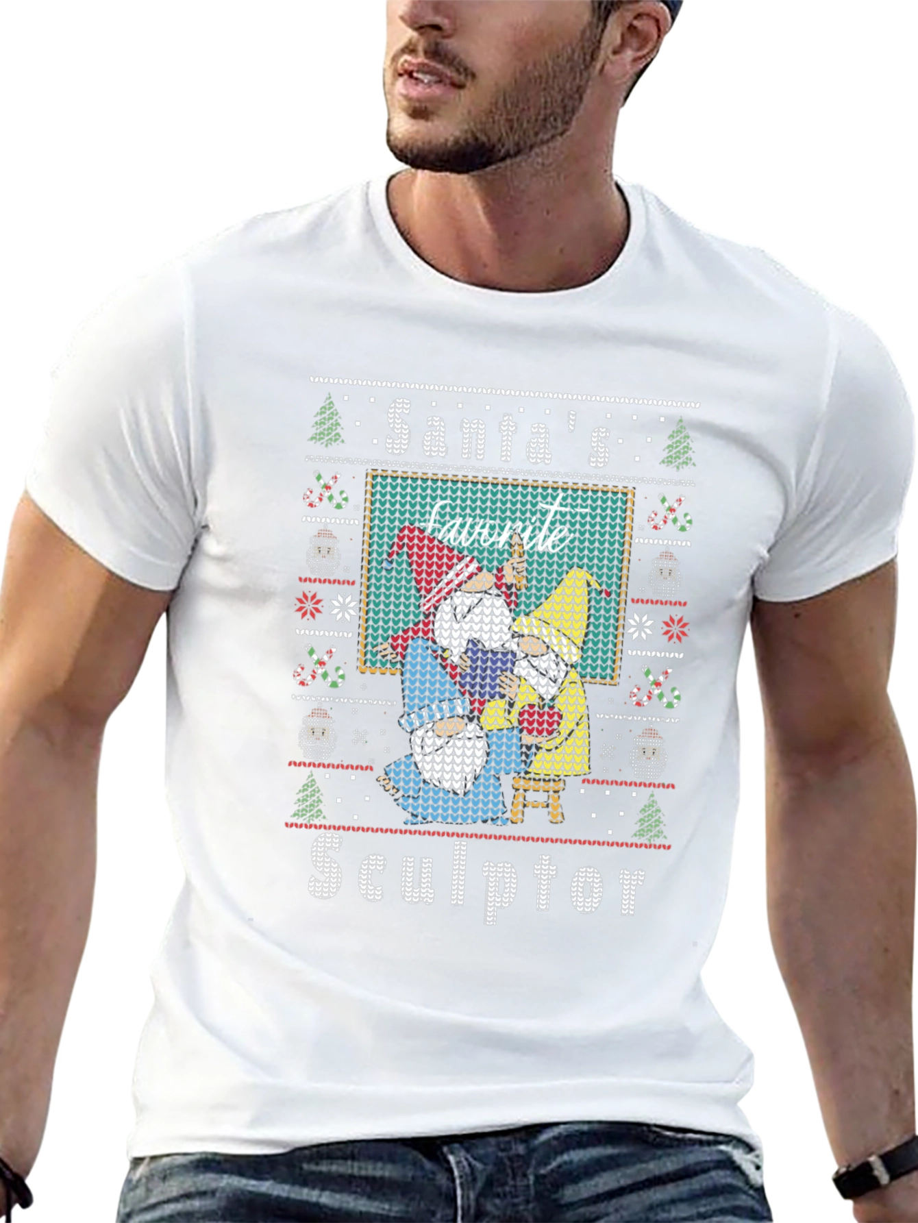Santas Favorite Sculptor Ugly Christmas Sweater T-Shirt