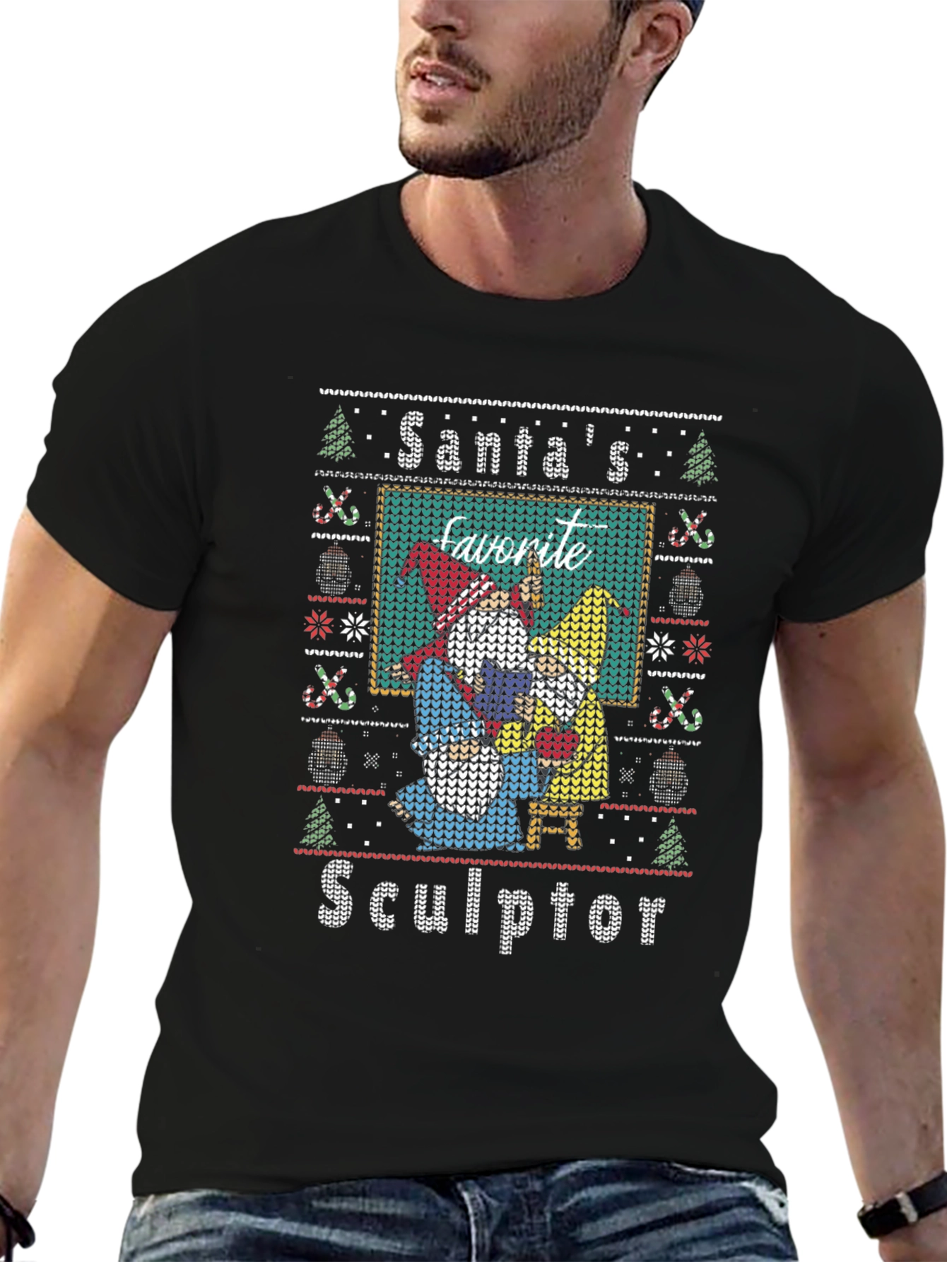 Santas Favorite Sculptor Ugly Christmas Sweater T-Shirt