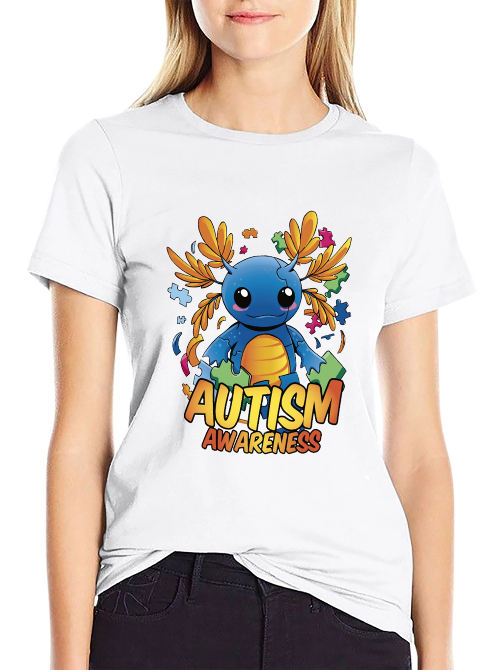 Autism Awareness Axolotl Graphic Tee