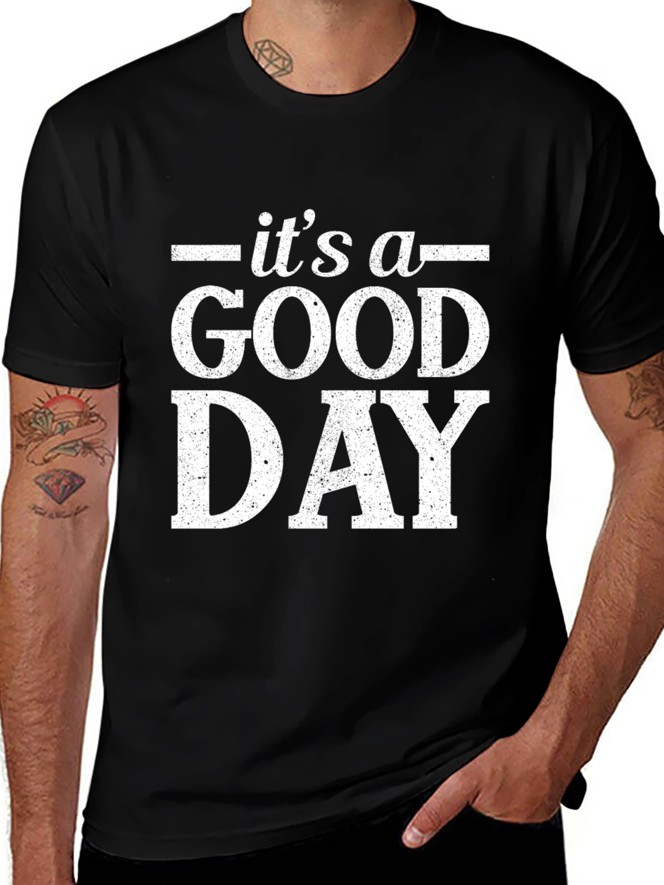 Its A Good Day Black Graphic T-Shirt
