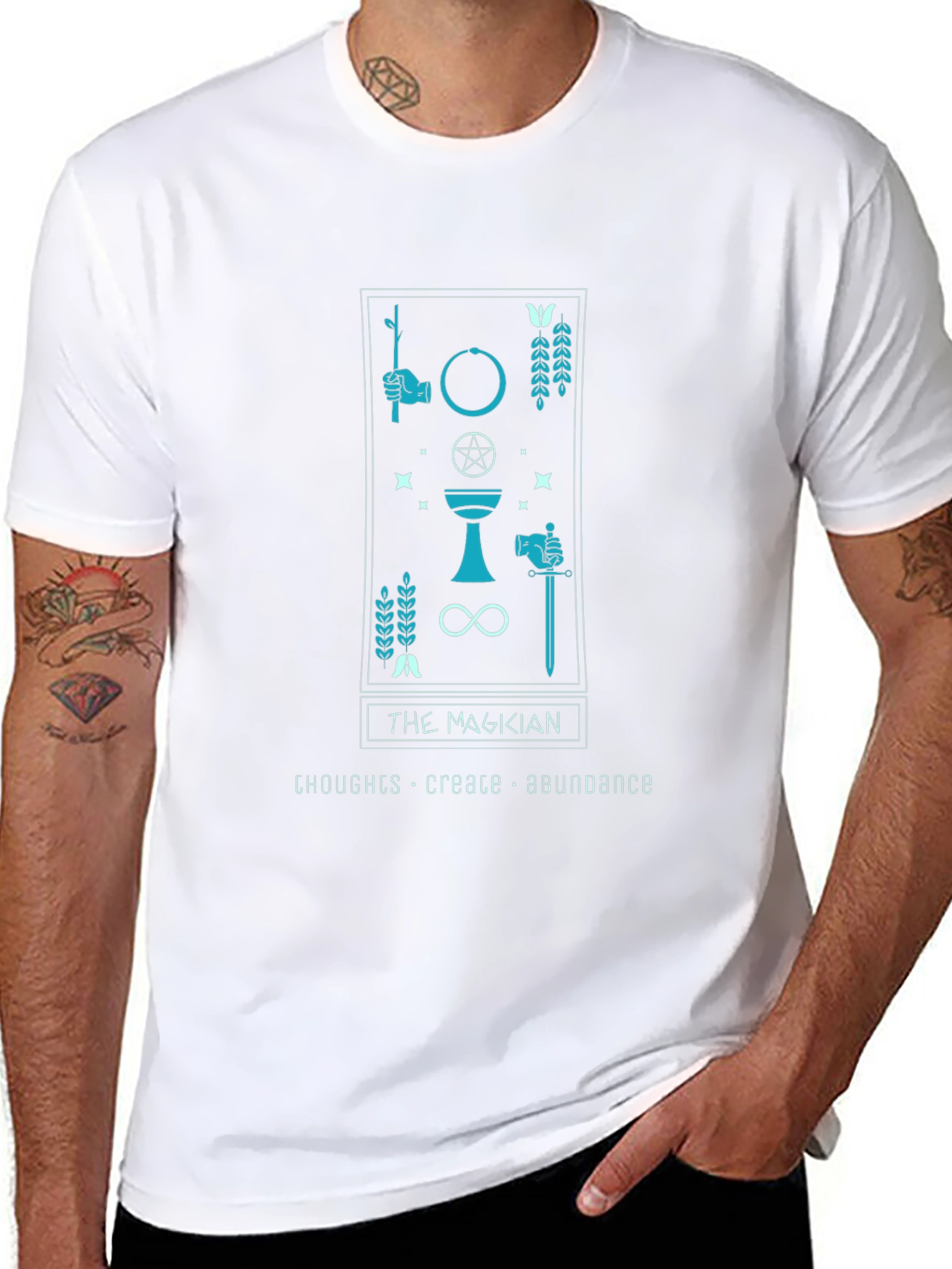 The Magician Tarot Card Black T-Shirt