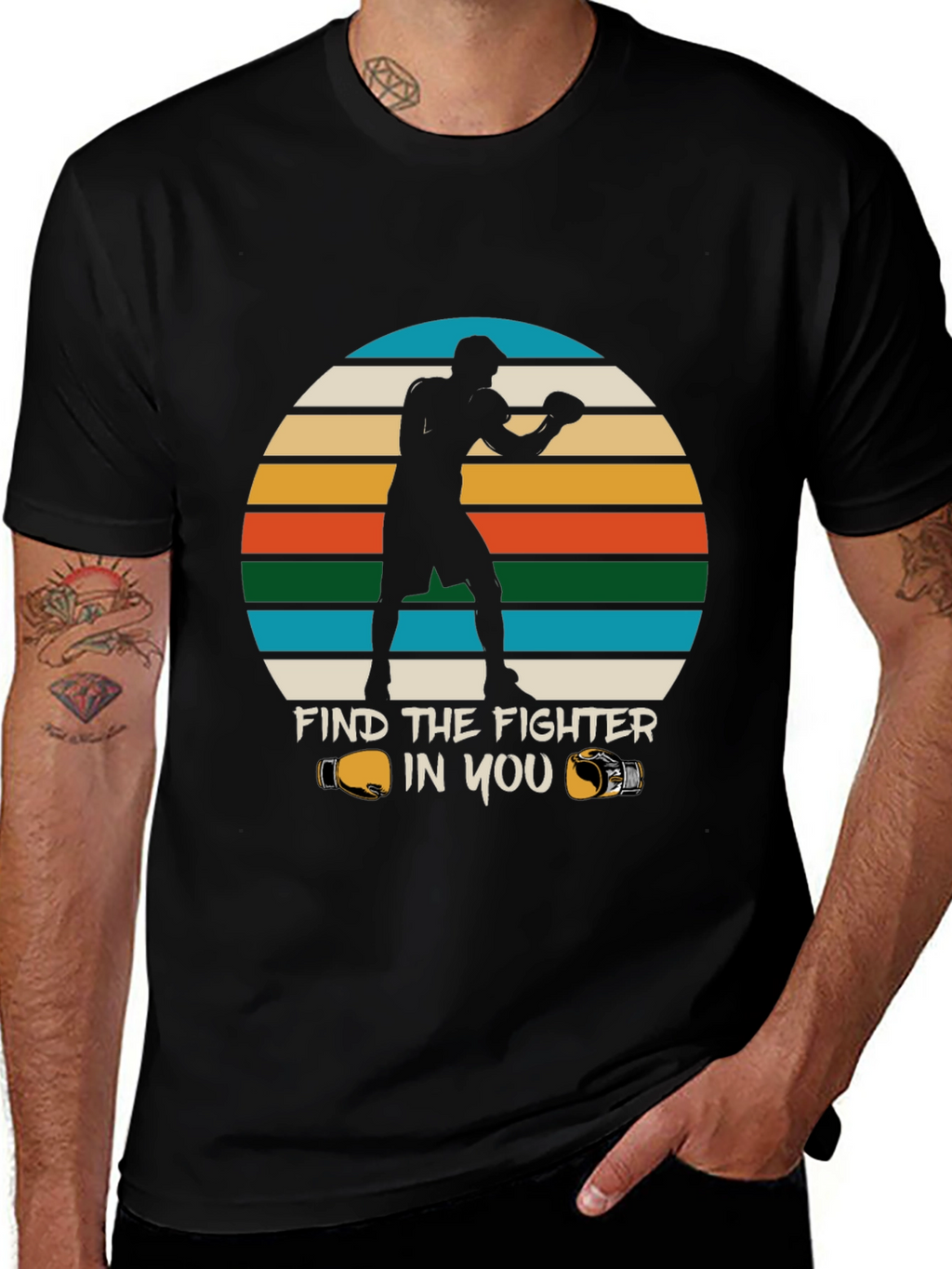 Find the Fighter in You Black Graphic Tee