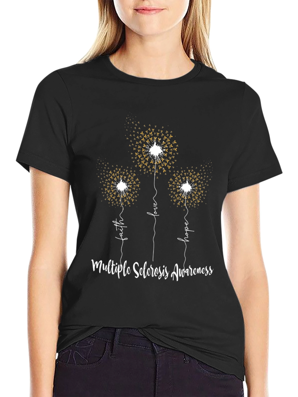 MS Awareness Dandelion Tee - Faith Love Hope