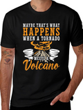 Tornado Volcano Graphic T-Shirt - Funny Nature Tee