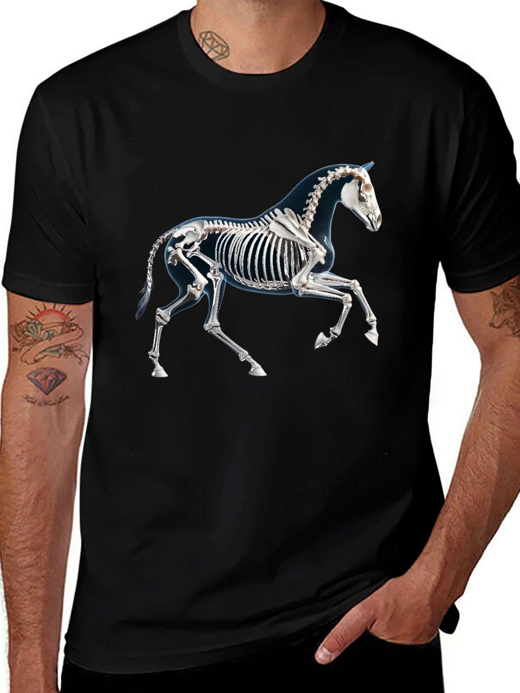 Horse Skeleton Graphic T-Shirt