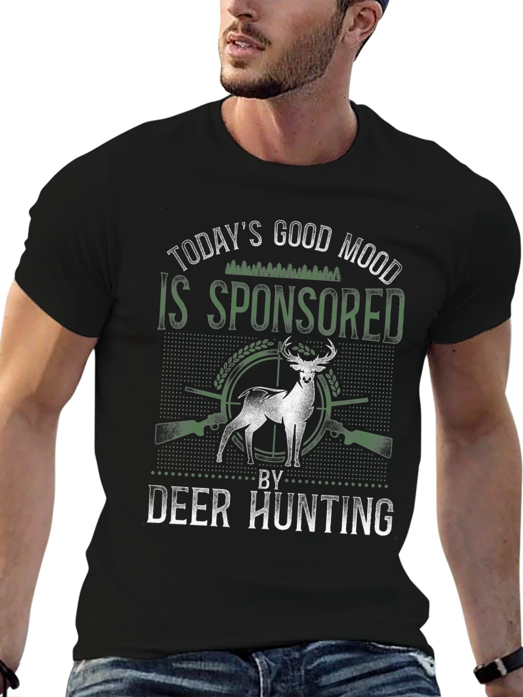 Deer Hunting Sponsored Good Mood Graphic Tee