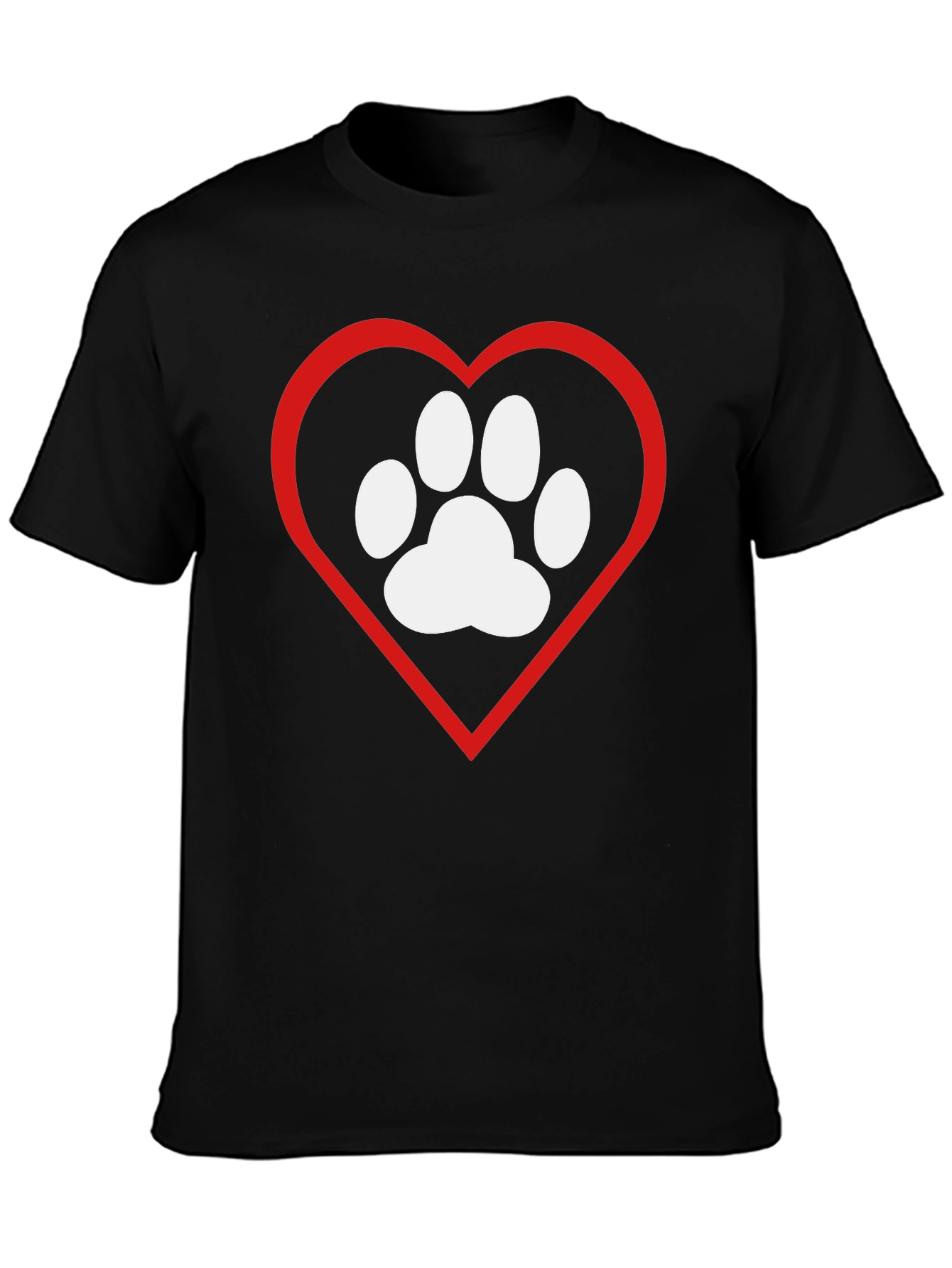Dog Paw Heart T-Shirt - Pet Lover Tee