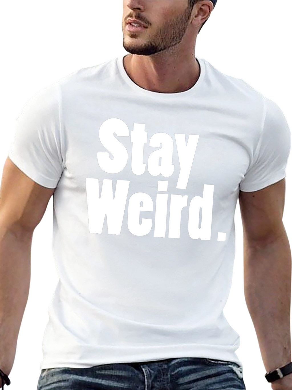 Stay Weird Graphic Tee - Black Cotton T-Shirt