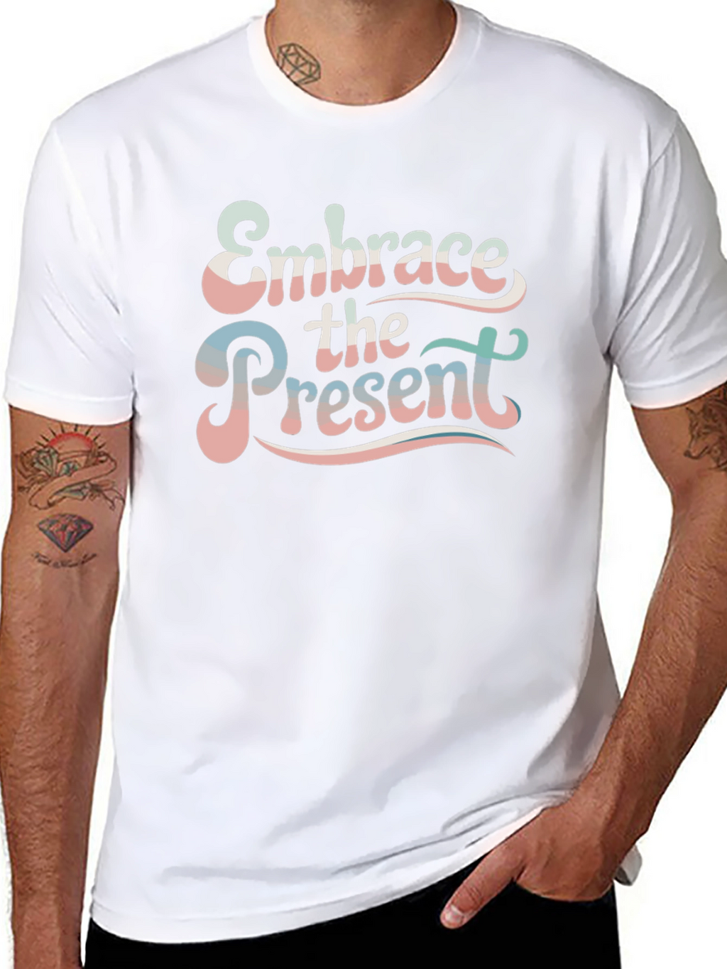 Embrace the Present T-Shirt - Retro Design