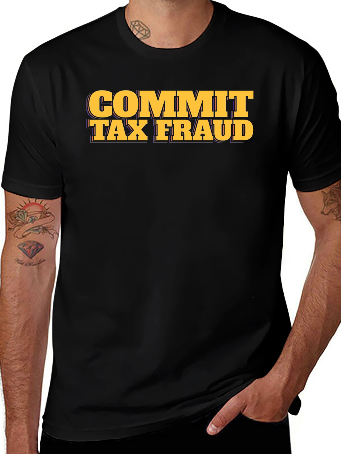 Commit Tax Fraud Graphic Tee - Black