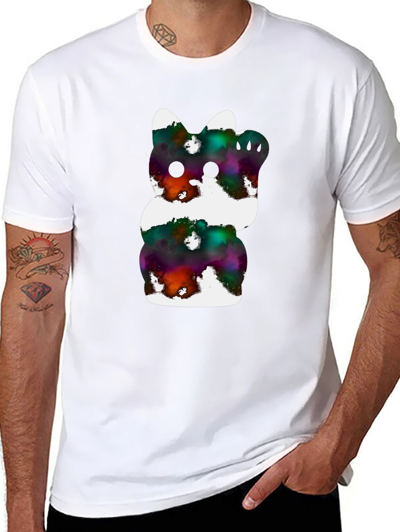 Cosmic Kitty Graphic Tee - Black