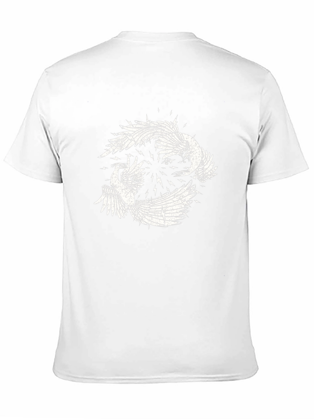 Black Graphic Tee with Bird Design