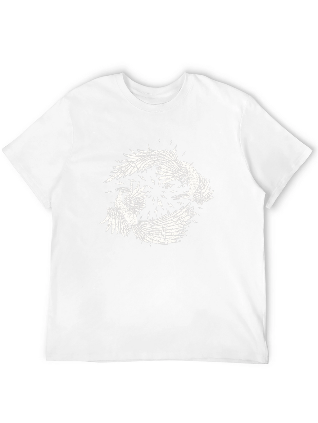Black Graphic Tee with Bird Design
