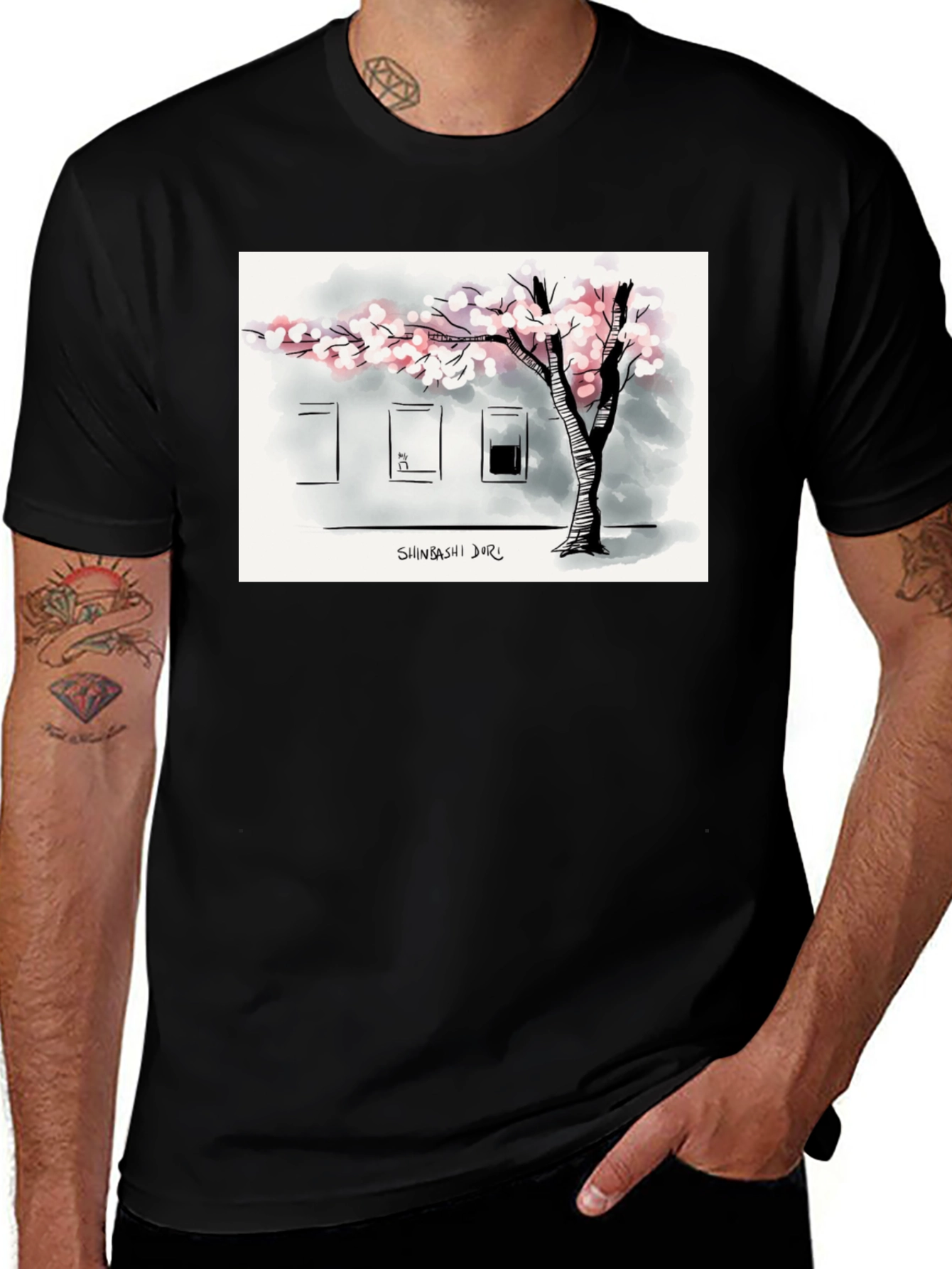 Shinbashi Dori T-Shirt - Urban Tree Design