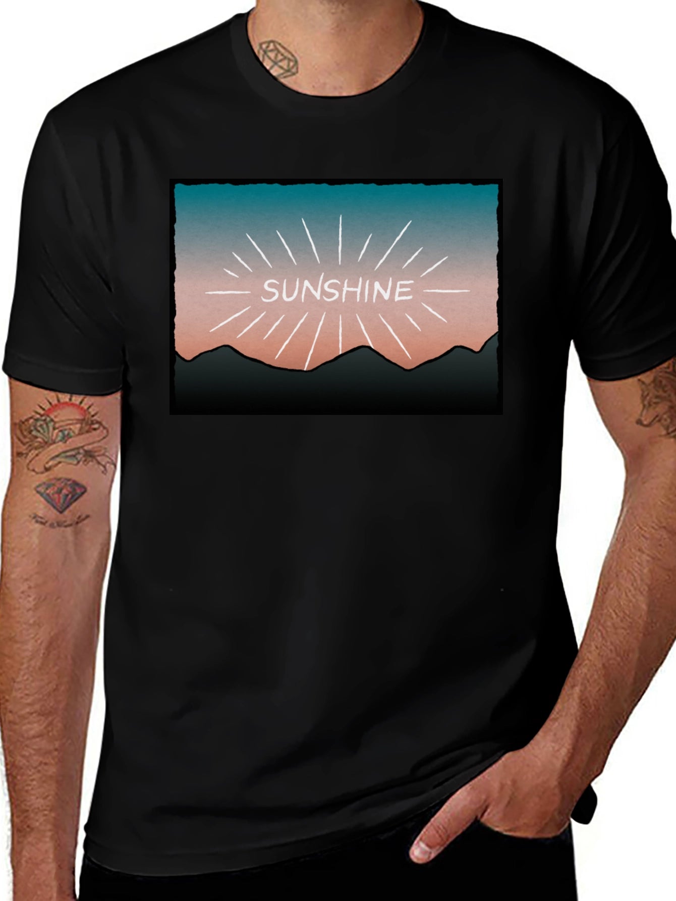 Sunshine Graphic Tee - Retro Mountain Design