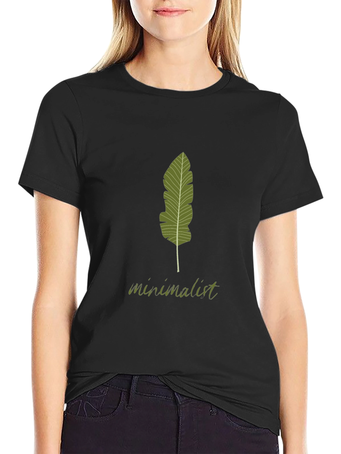 Minimalist Banana Leaf Graphic Tee - Modern Style