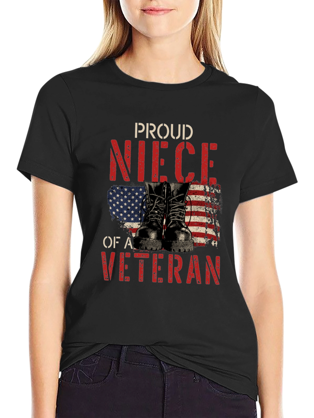 Proud Veteran Niece Graphic T-Shirt