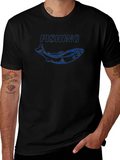 Fishing T-Shirt with Blue Fish Graphic