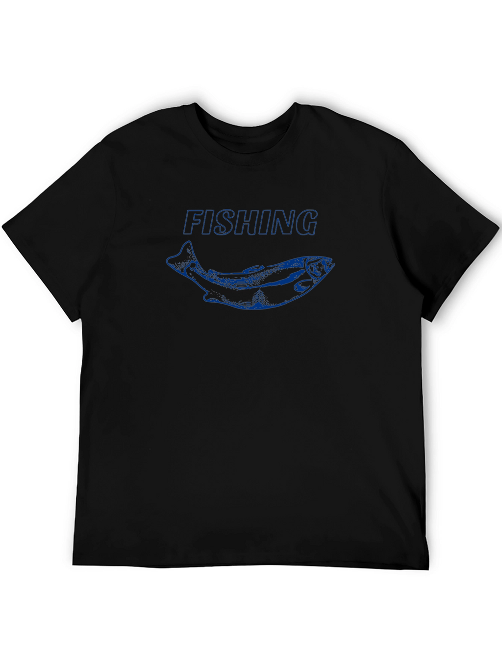 Fishing T-Shirt with Blue Fish Graphic
