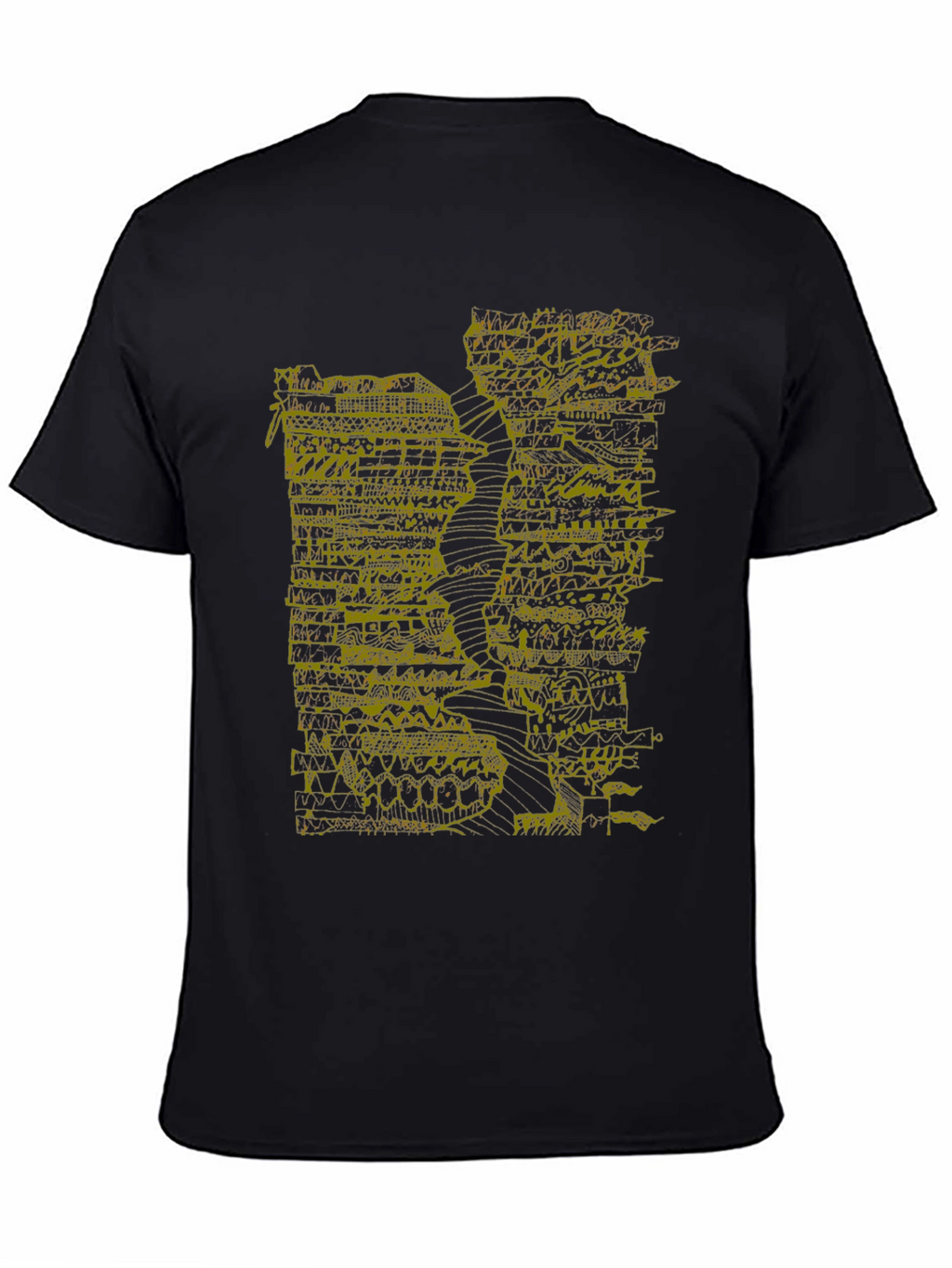 Abstract Art Tee - Black Graphic Print T-Shirt