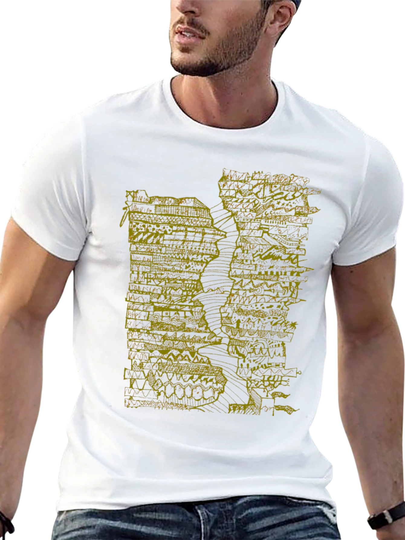 Abstract Art Tee - Black Graphic Print T-Shirt