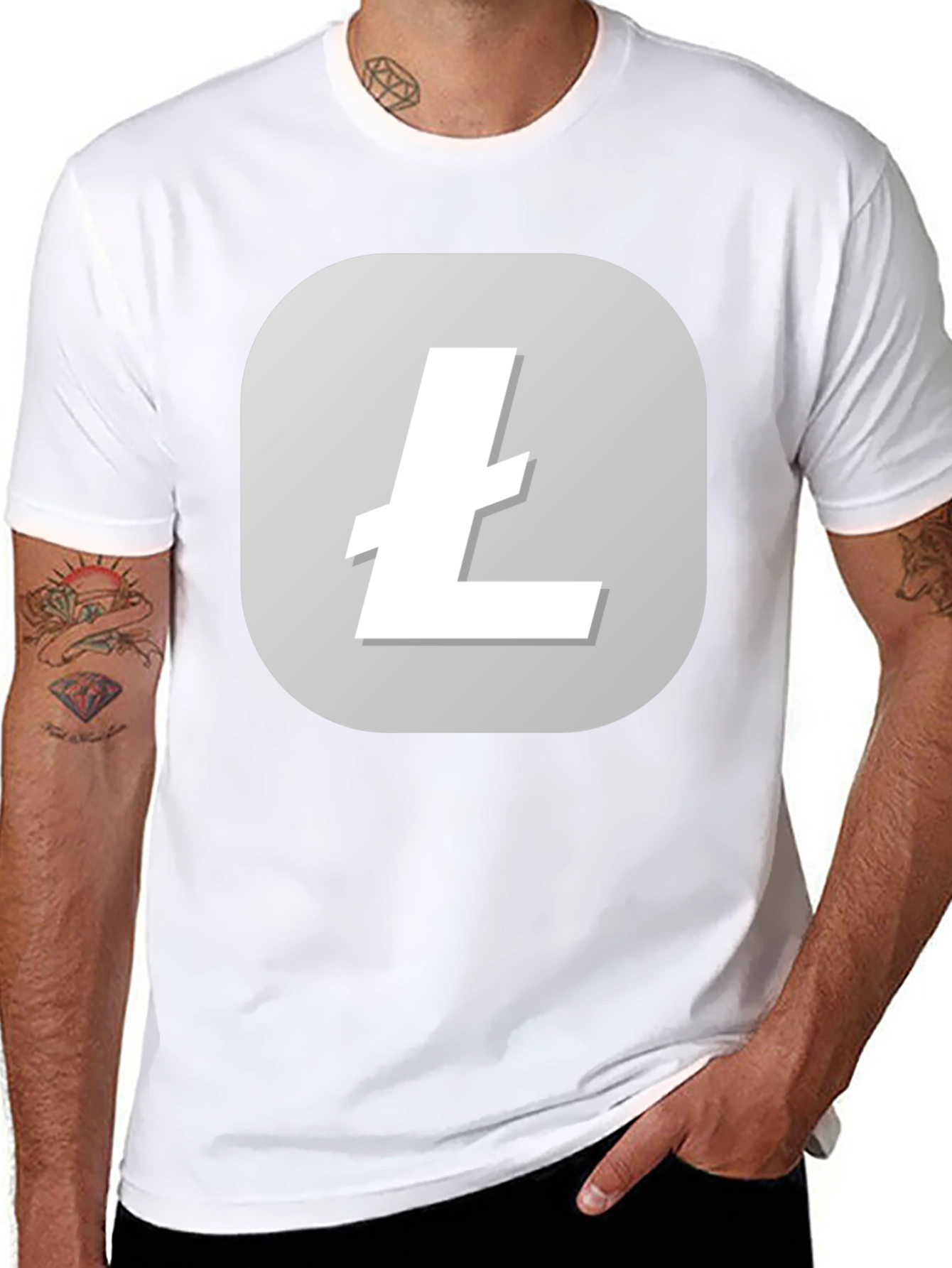 Litecoin Logo Black T-Shirt - Crypto Tee