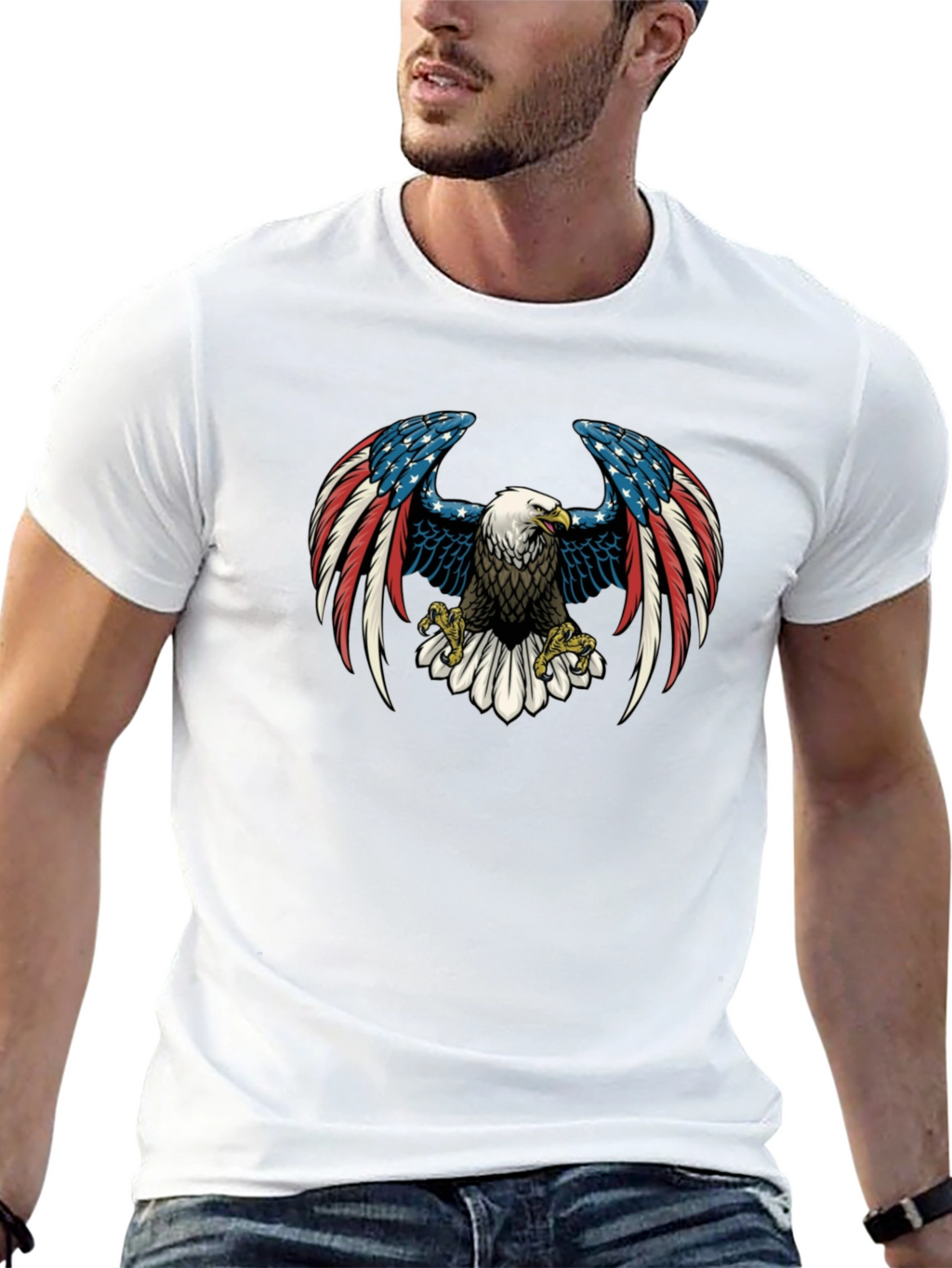 American Eagle Graphic Print Black T-Shirt