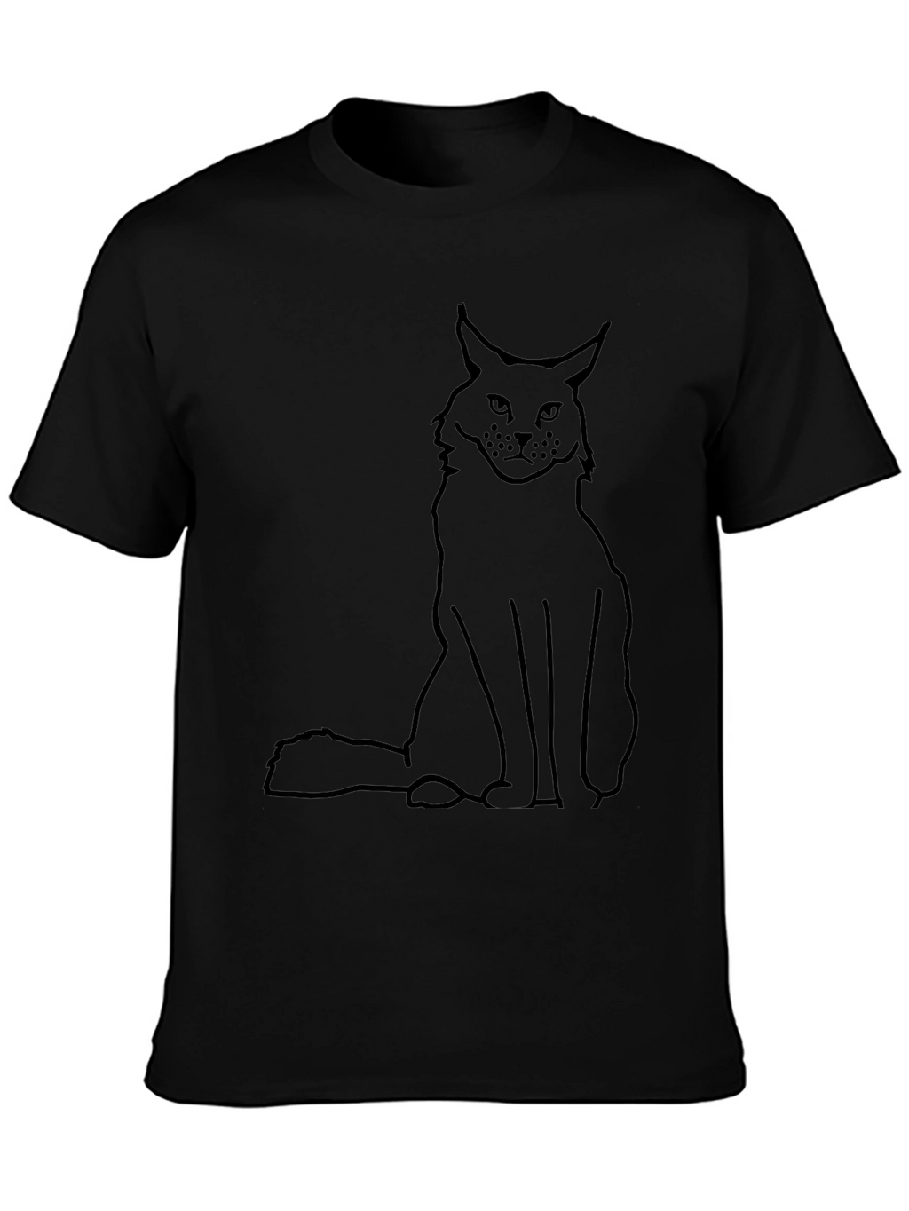 Black Cat Outline T-Shirt
