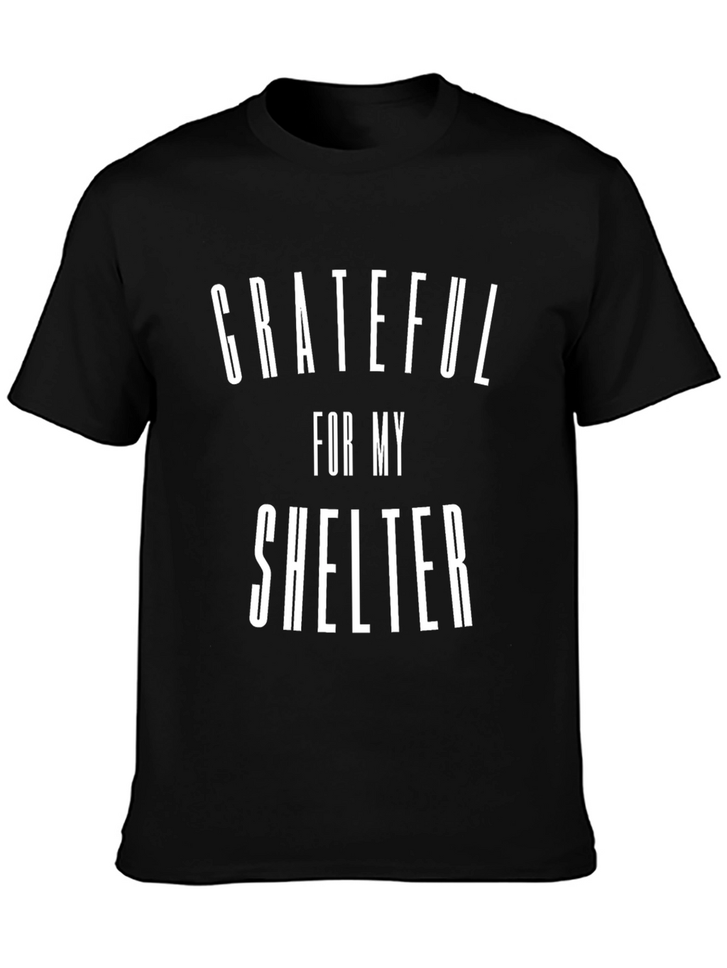 Grateful for My Shelter Graphic T-Shirt Black Tee