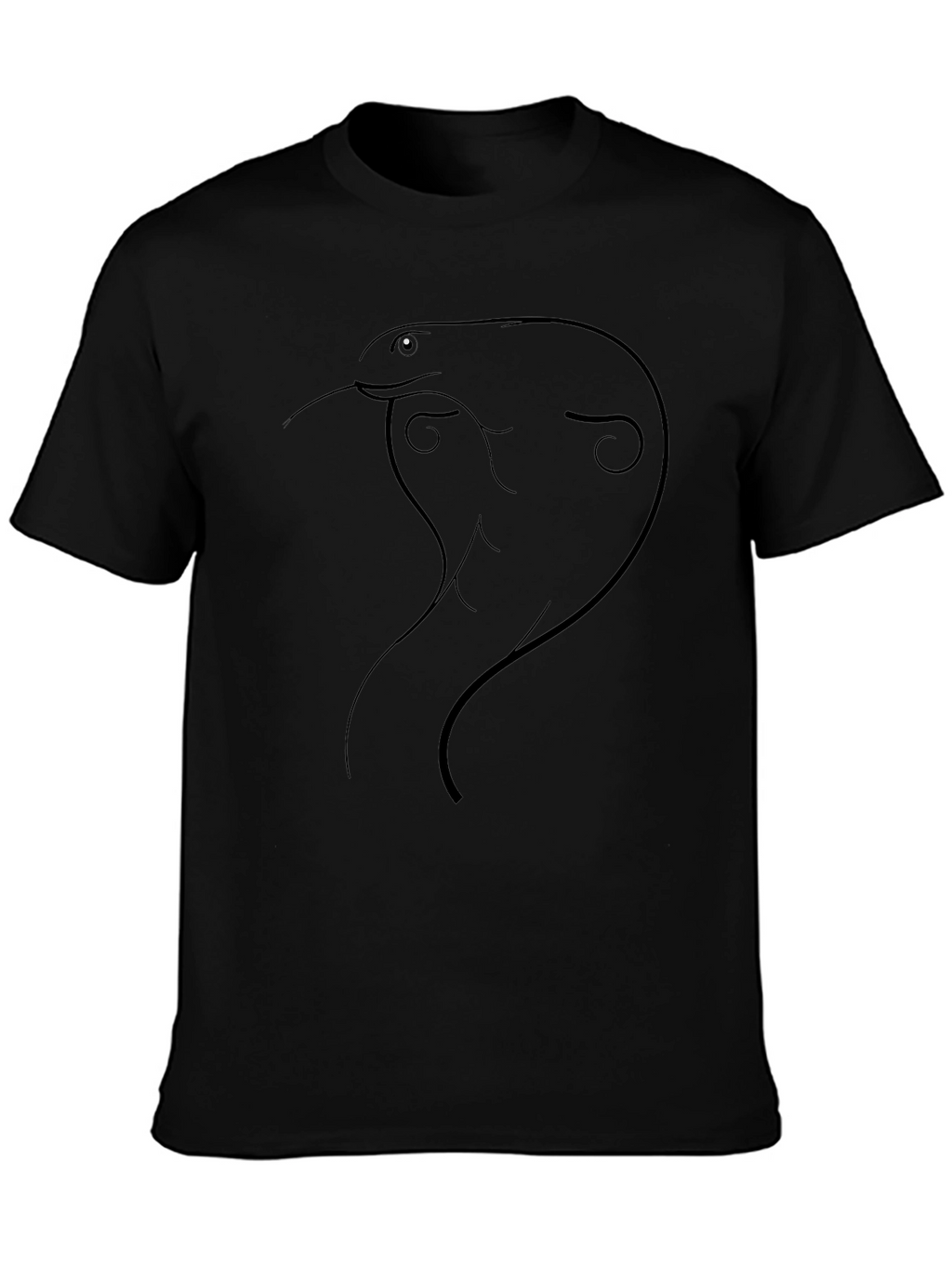 Minimalist Cobra Graphic T-Shirt - Black