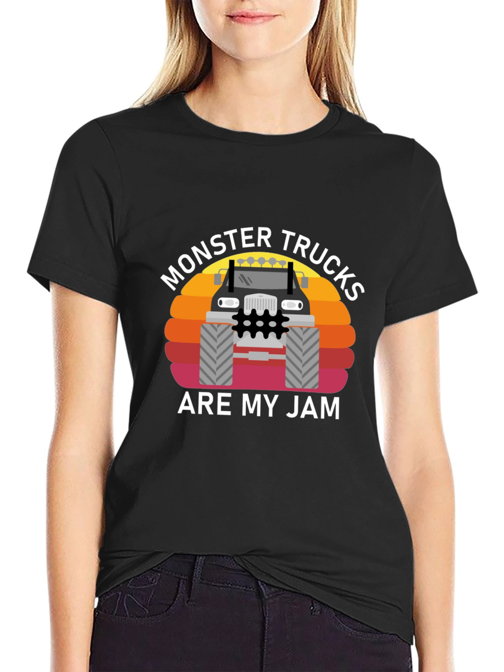 Monster Truck Jam Graphic Tee - Black Cotton T-Shirt