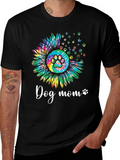 Dog Mom Sunflower Tie Dye Graphic Tee