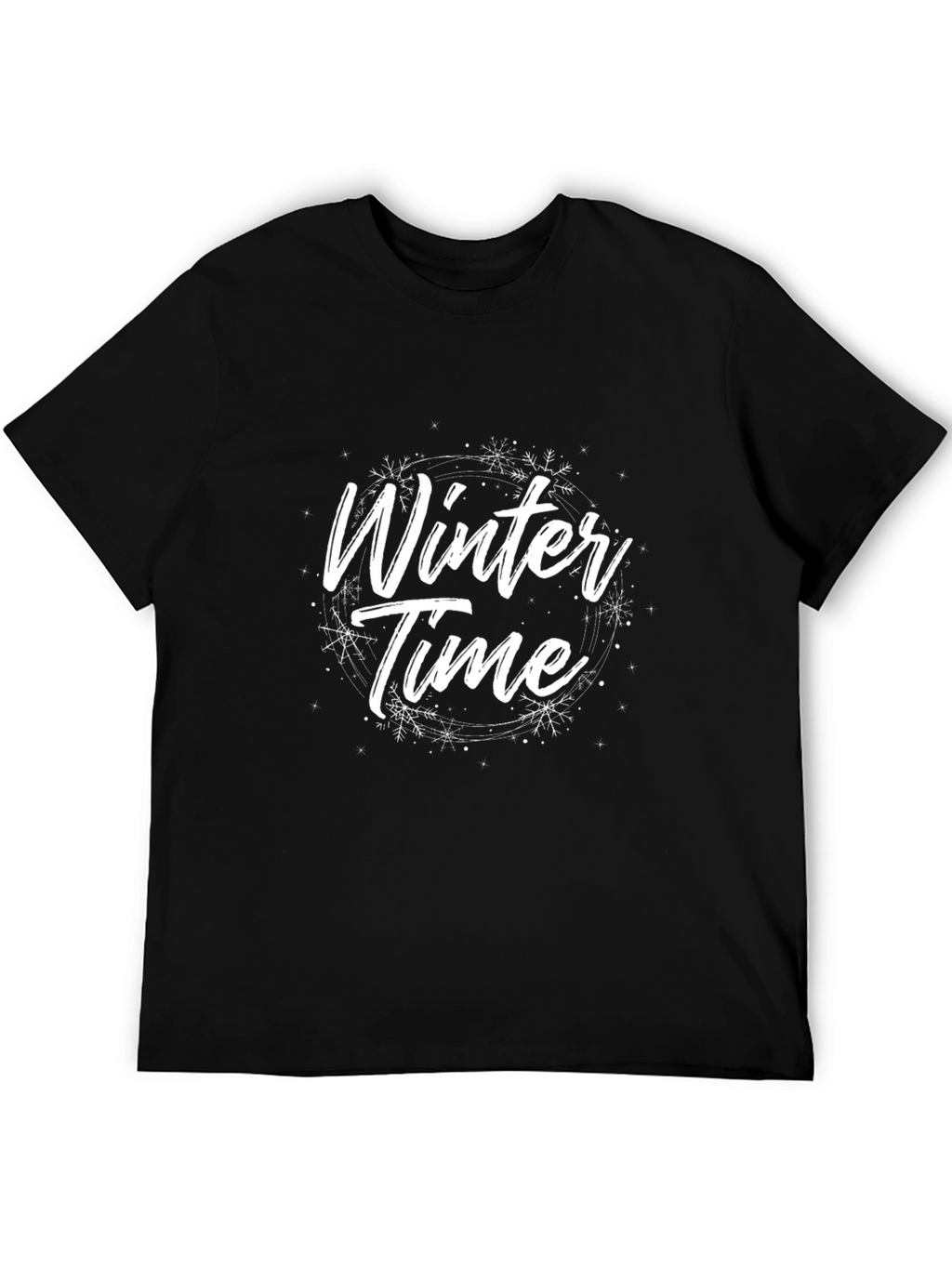 Winter Time Graphic Tee - Black Casual T-Shirt