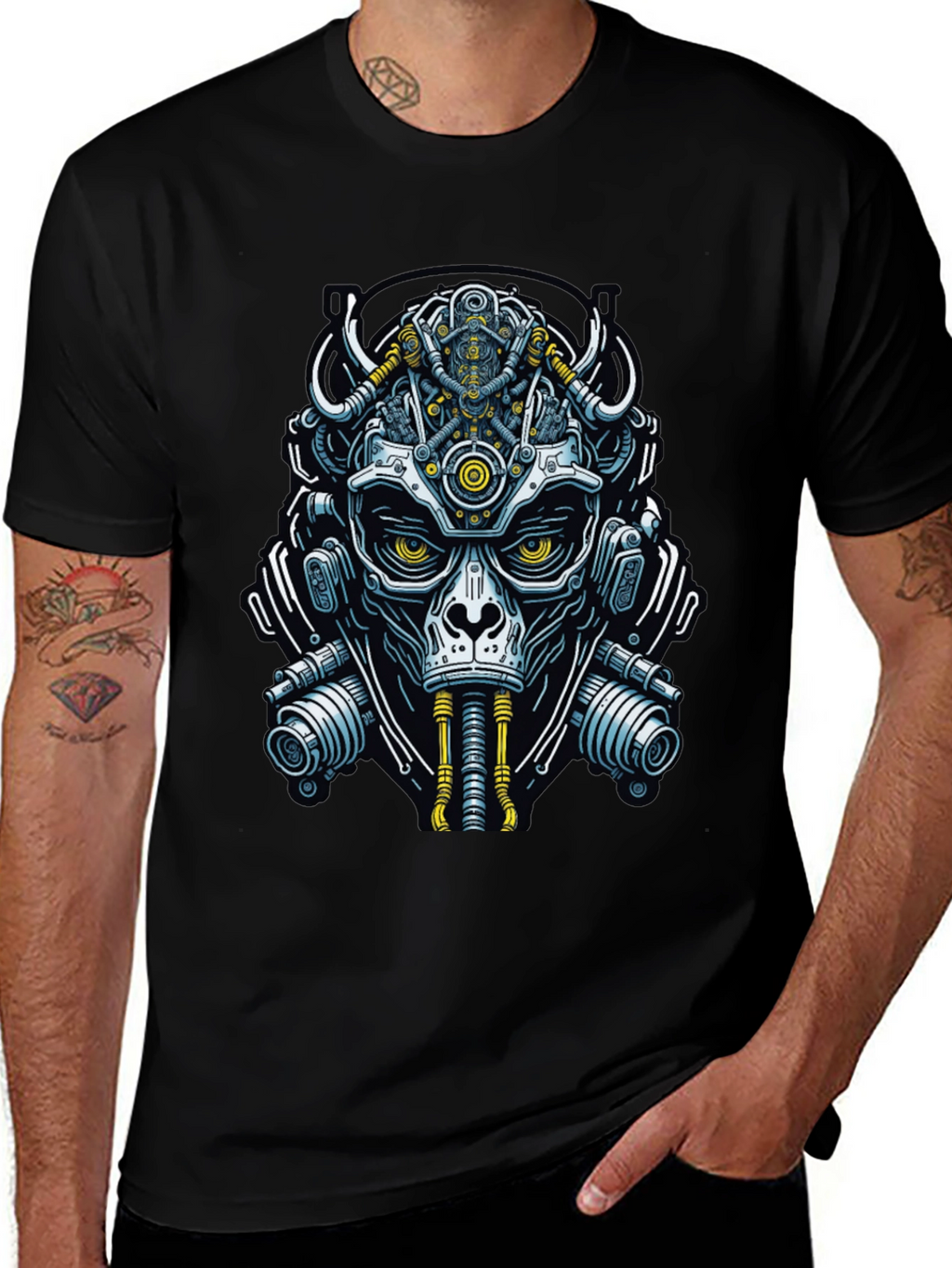 Steampunk Skull T-Shirt - Cyberpunk Graphic Tee