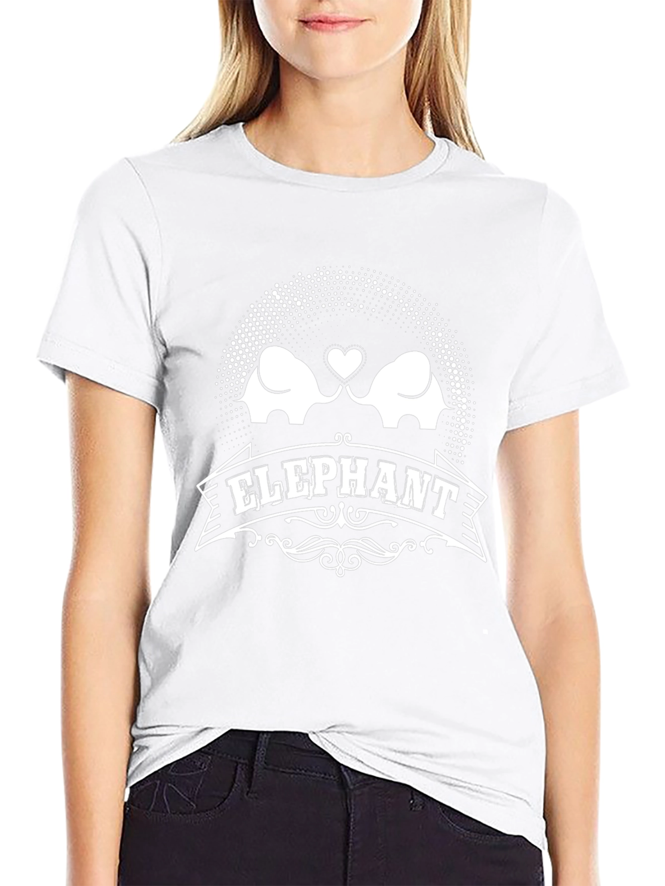 Elephant Love Graphic T-Shirt Black
