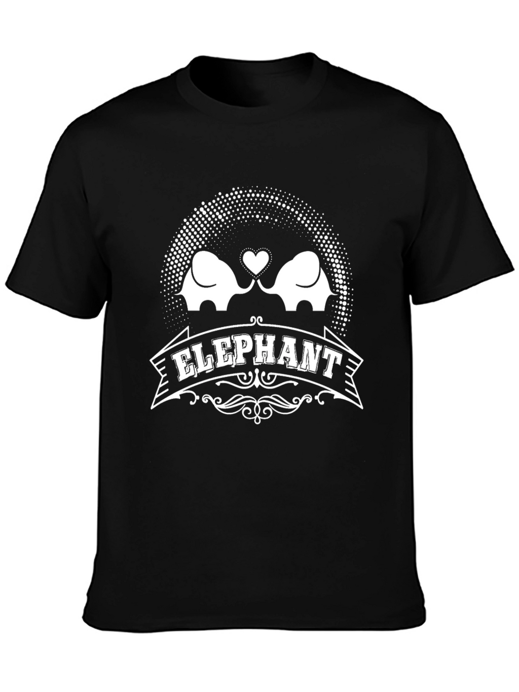 Elephant Love Graphic T-Shirt Black