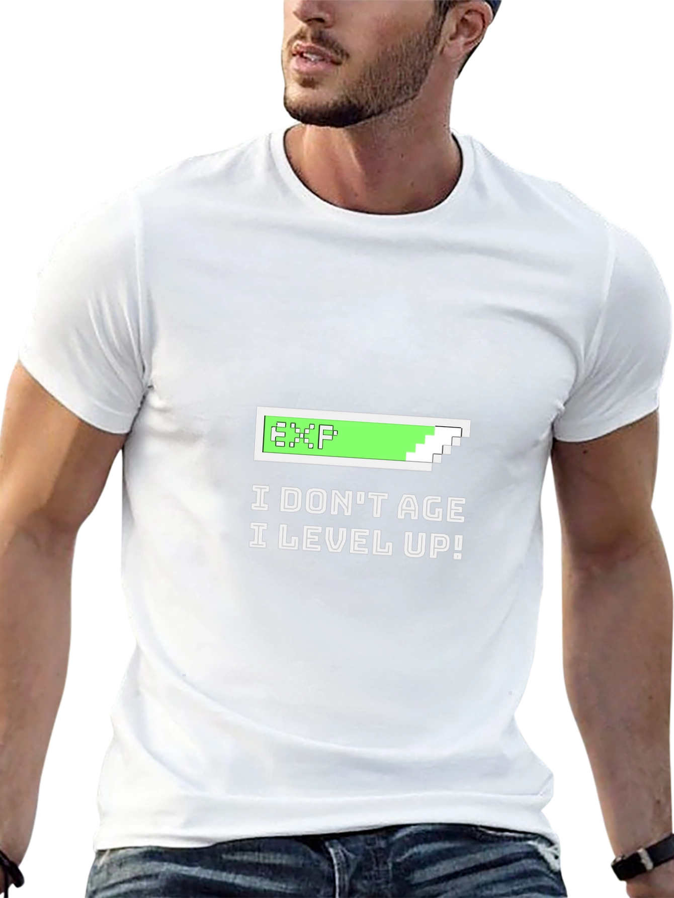 I Dont Age I Level Up Black Graphic Tee