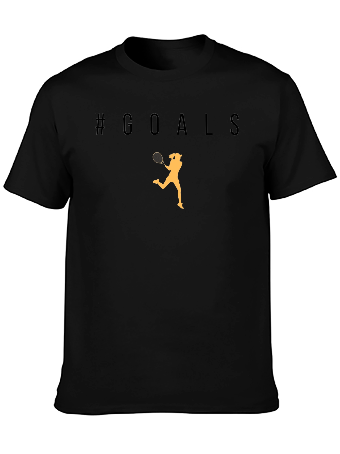 #Goals Tennis Player Graphic T-Shirt - Black