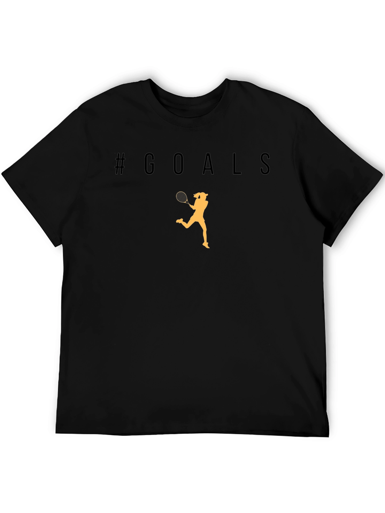 #Goals Tennis Player Graphic T-Shirt - Black