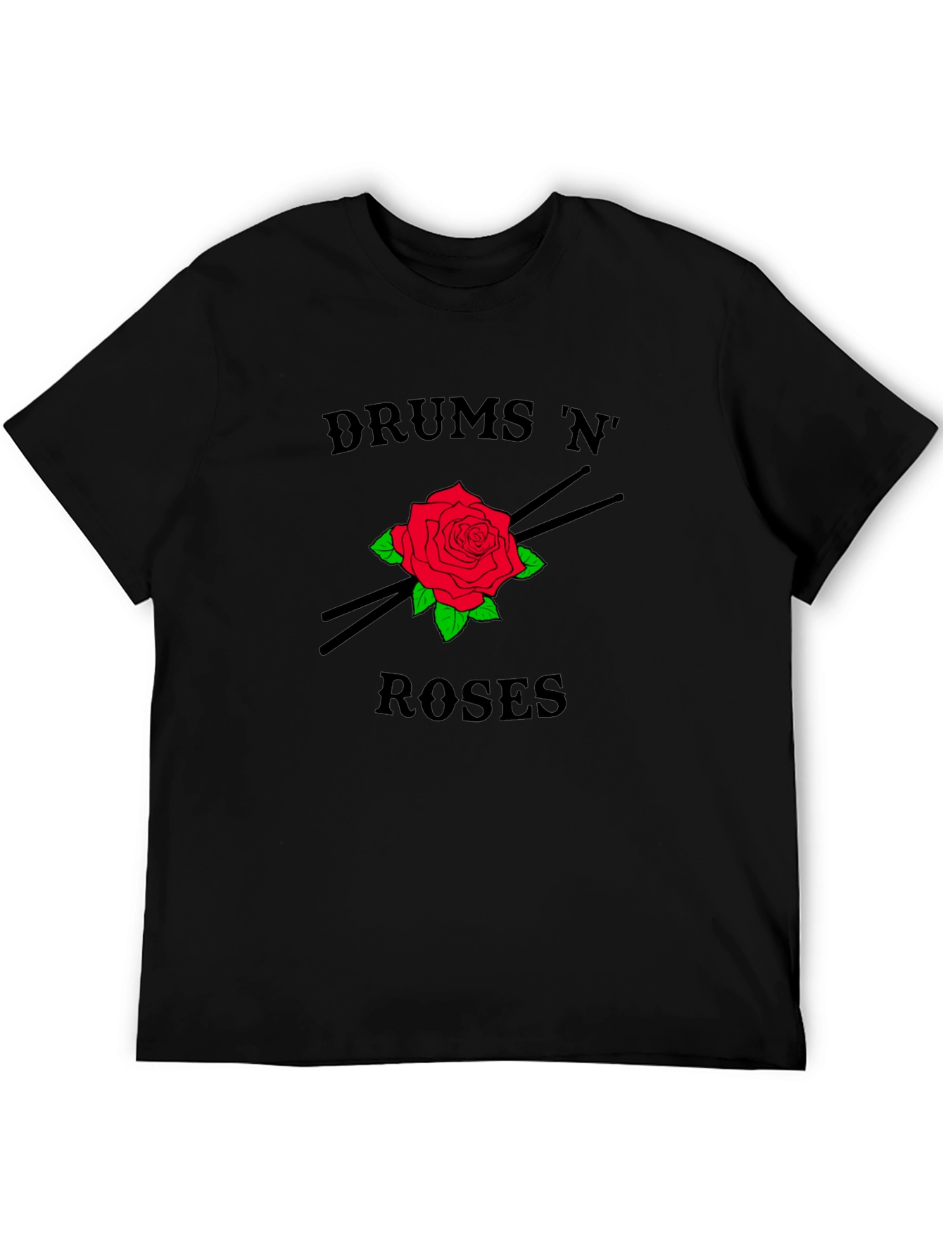 Drums N Roses Graphic Tee - Rock Band Style