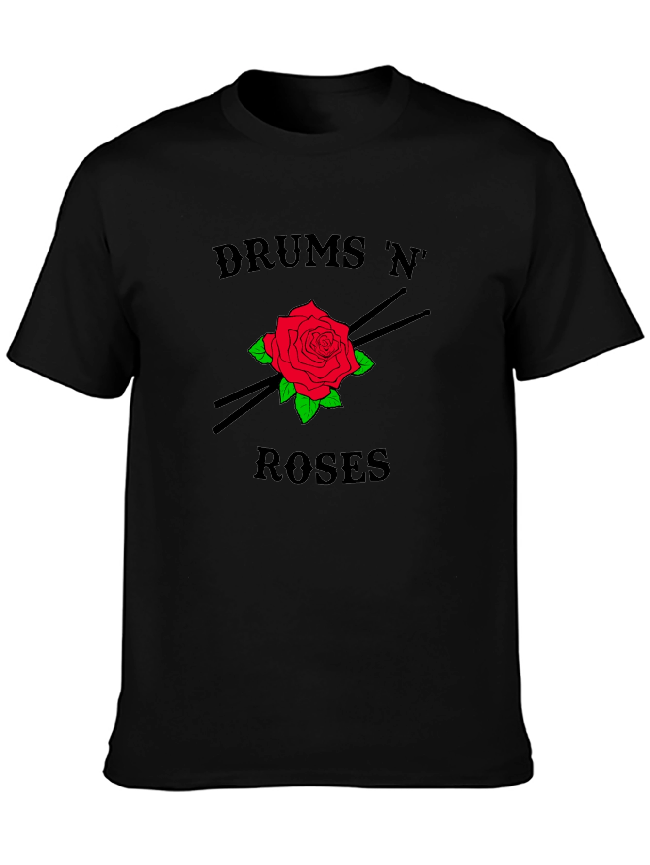 Drums N Roses Graphic Tee - Rock Band Style