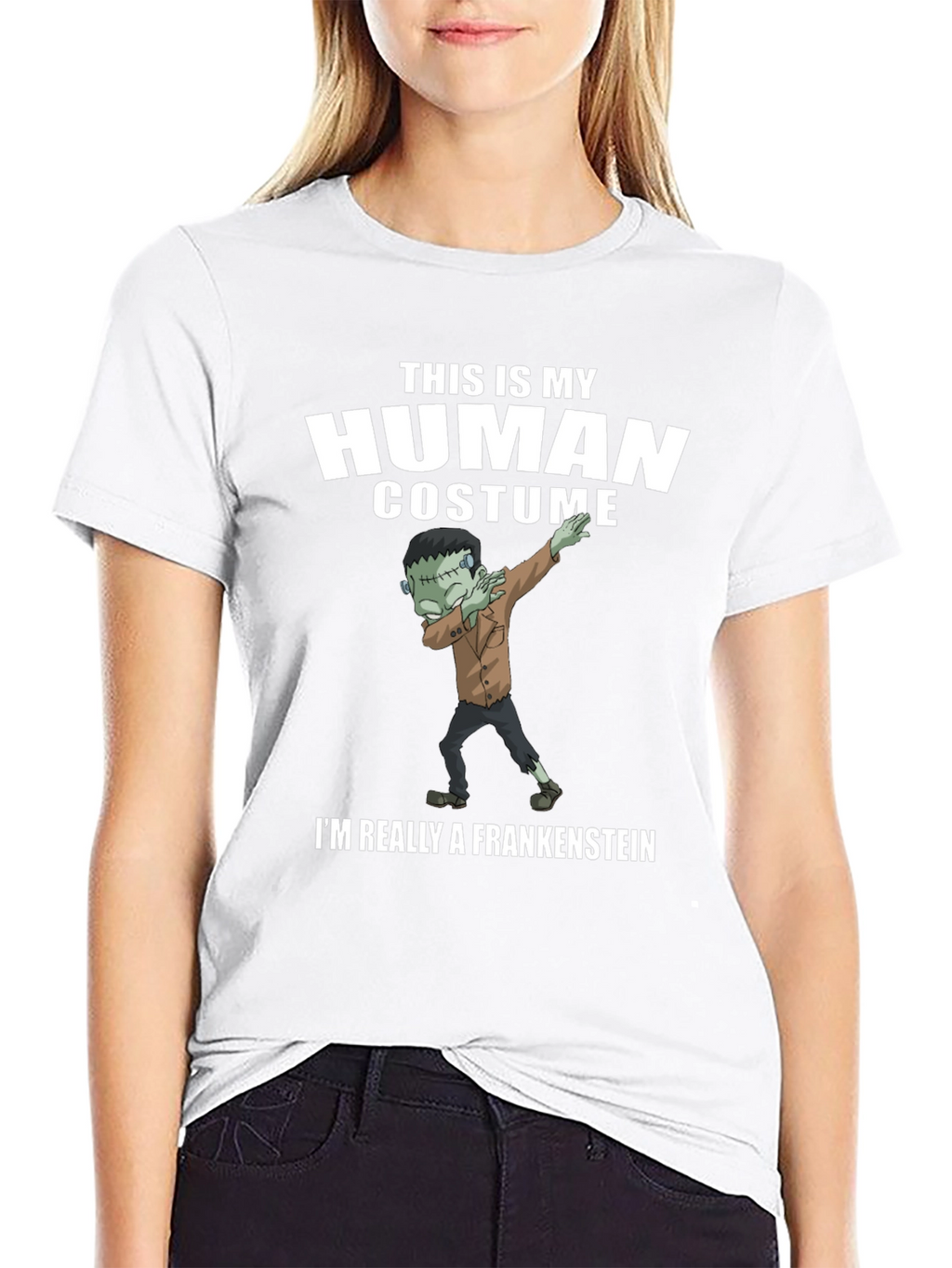 Funny Frankenstein Human Costume Graphic Tee